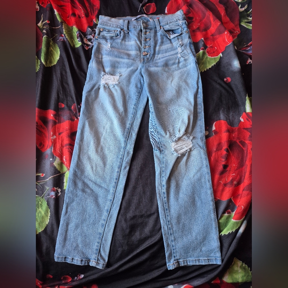 Celebrity Pink Women's Distressed Blue Jeans